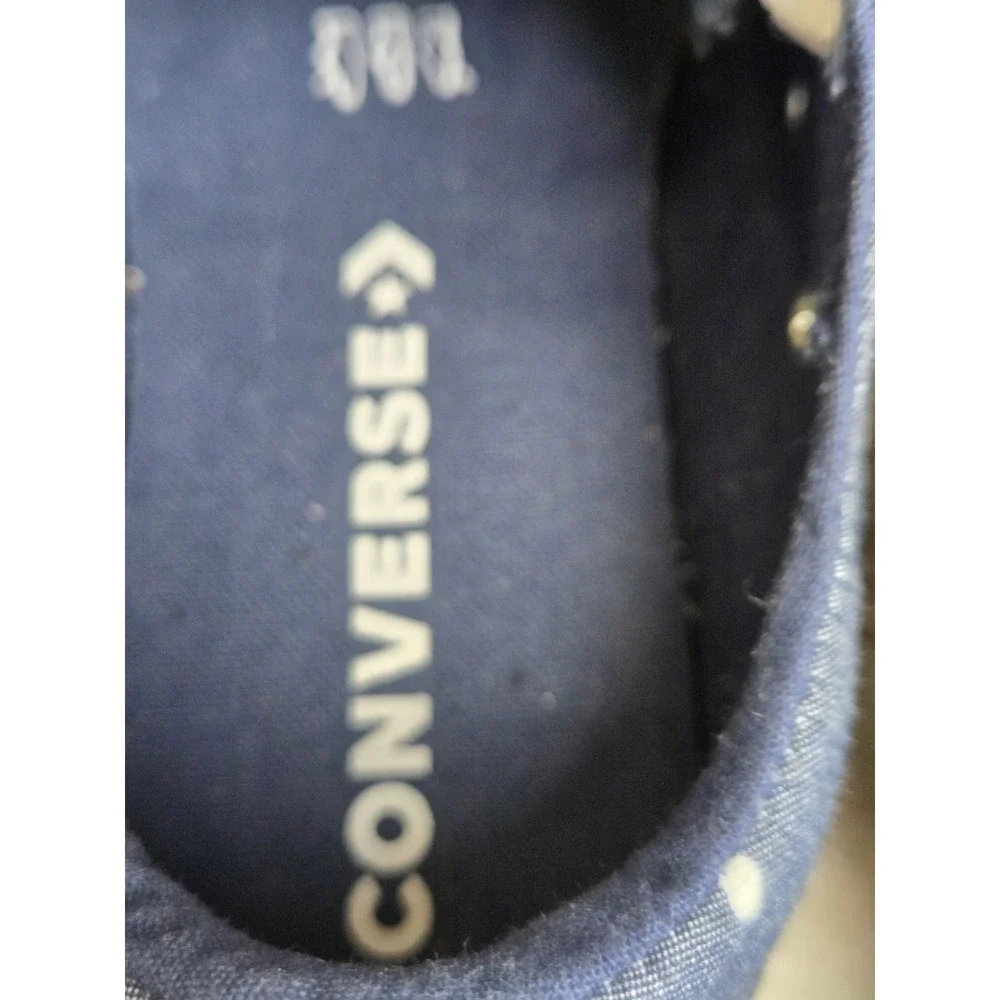 Women's Converse Chuck Taylor All Star Madison Ox‎ Size 7 Navy Gold polka dot